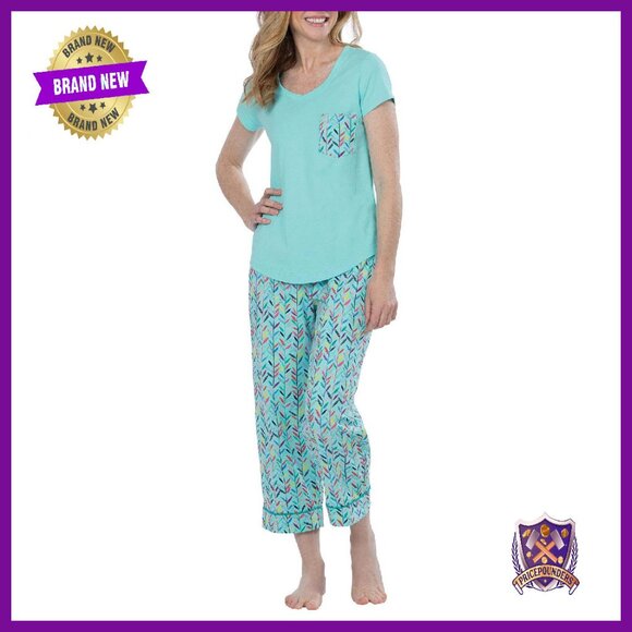 Women's 100% Cotton Capri Pajama Set - Relaxed Fit Sleepwear